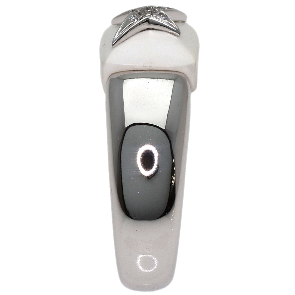 MAUBOUSSIN Etoile Sublime Ceramic Diamond #55 Ring K18 White Gold Ladies [Used]