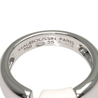 MAUBOUSSIN Etoile Sublime Ceramic Diamond #55 Ring K18 White Gold Ladies [Used]