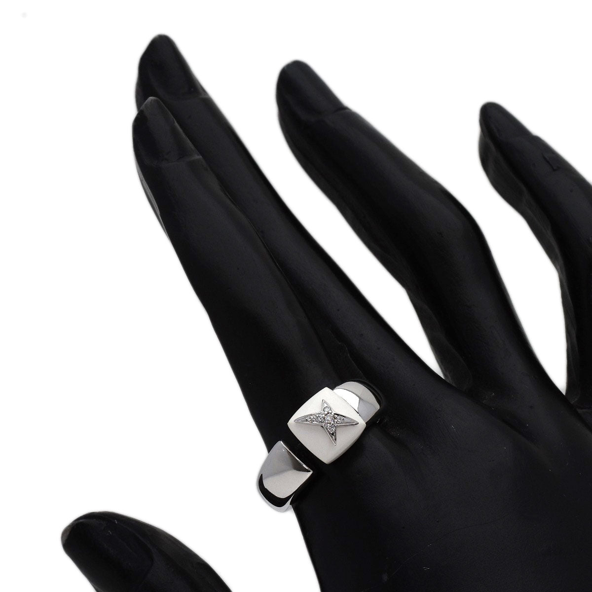 MAUBOUSSIN Etoile Sublime Ceramic Diamond #55 Ring K18 White Gold Ladies [Used]