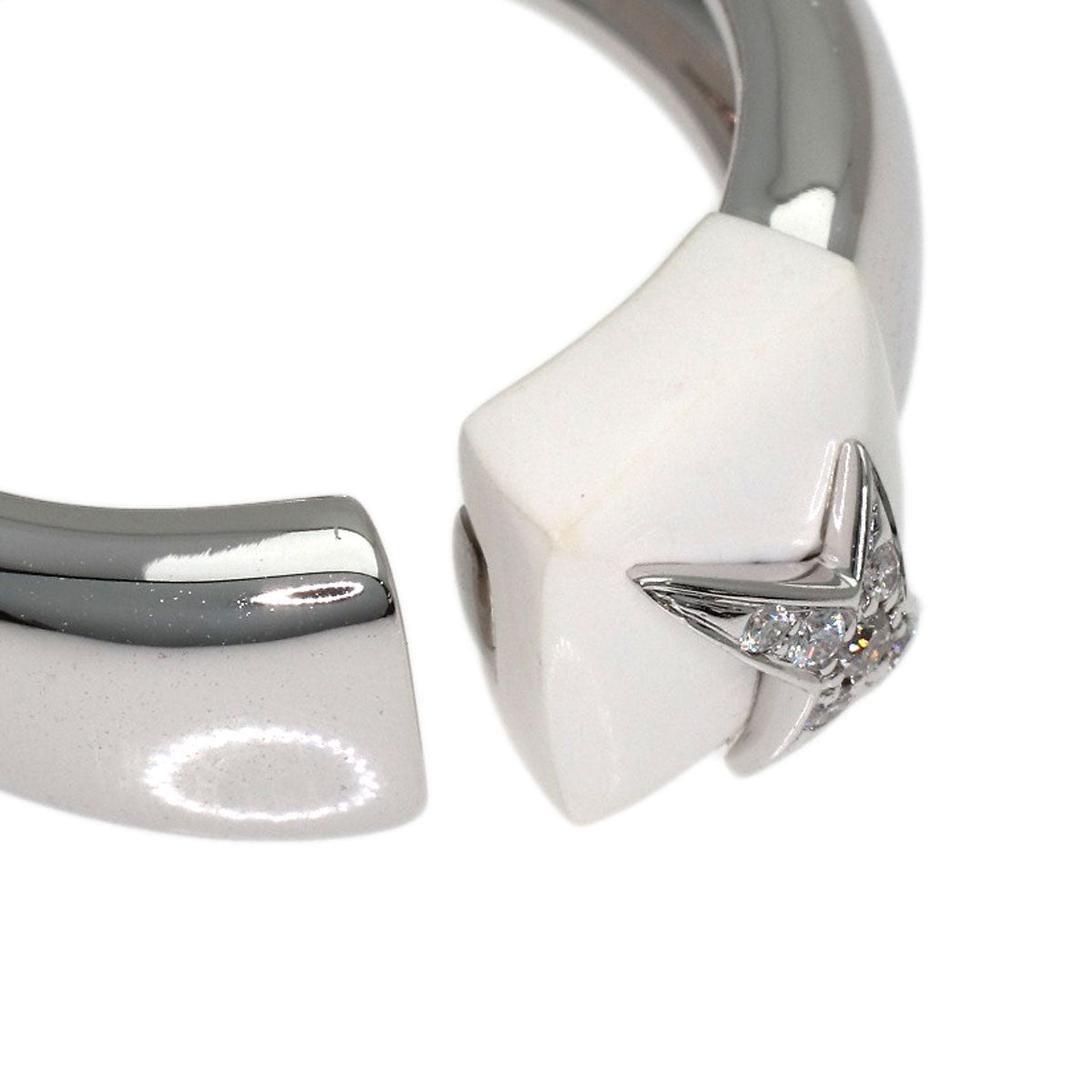 MAUBOUSSIN Etoile Sublime Ceramic Diamond #55 Ring K18 White Gold Ladies [Used]