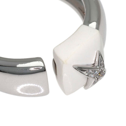 MAUBOUSSIN Etoile Sublime Ceramic Diamond #55 Ring K18 White Gold Ladies [Used]