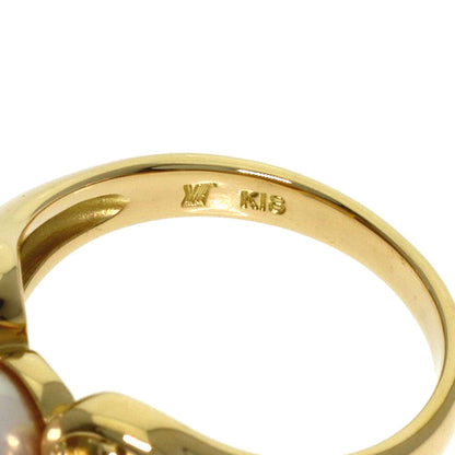 MIKIMOTO Pearl Pearl Diamond Ring K18 Yellow Gold Ladies [Used]