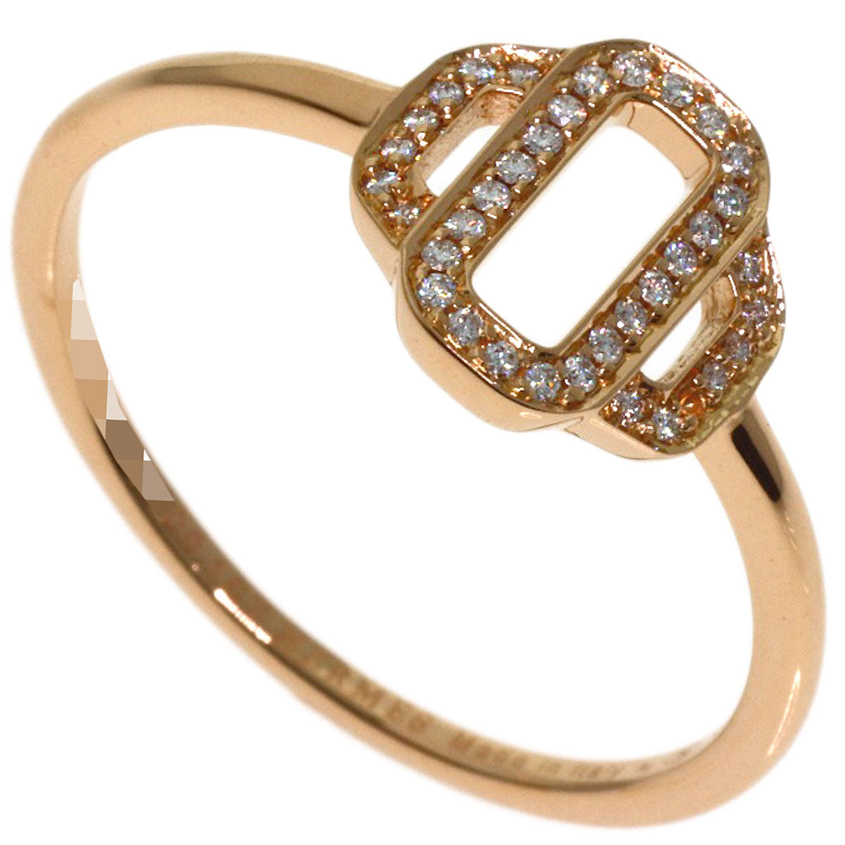 HERMES Attrage Diamond Ring K18 Pink Gold Ladies [Used]
