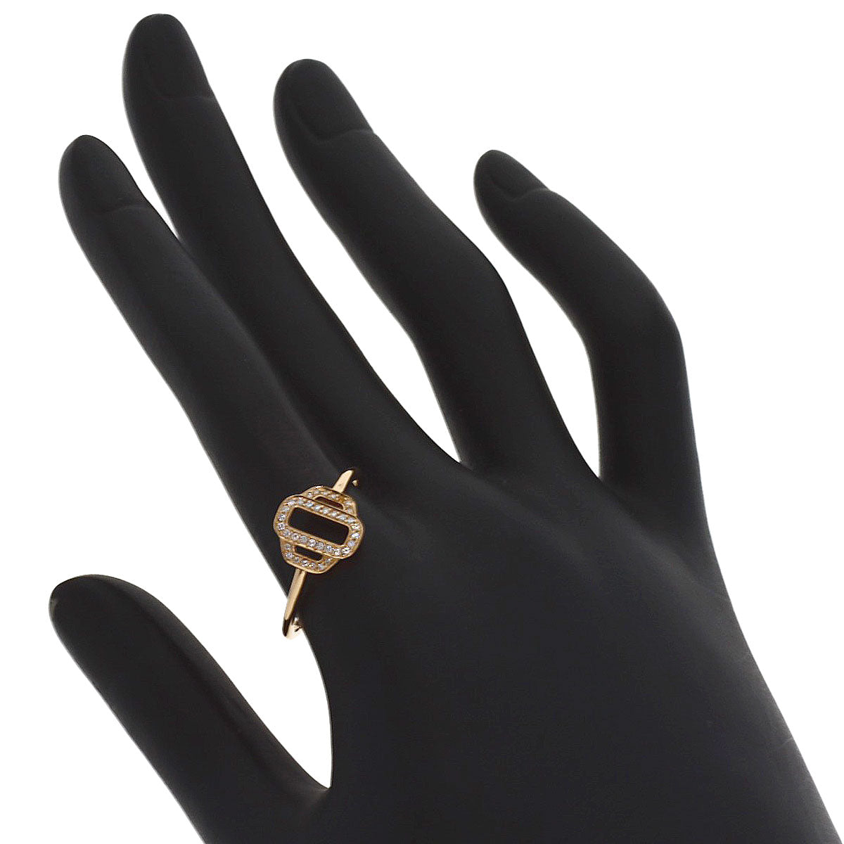 HERMES Attrage Diamond Ring K18 Pink Gold Ladies [Used]