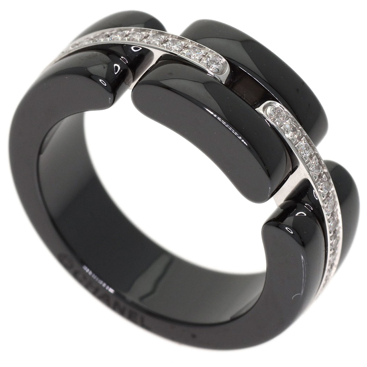 CHANEL Ultra Diamond #48 Ring K18 White Gold CeramicLadies [Used]