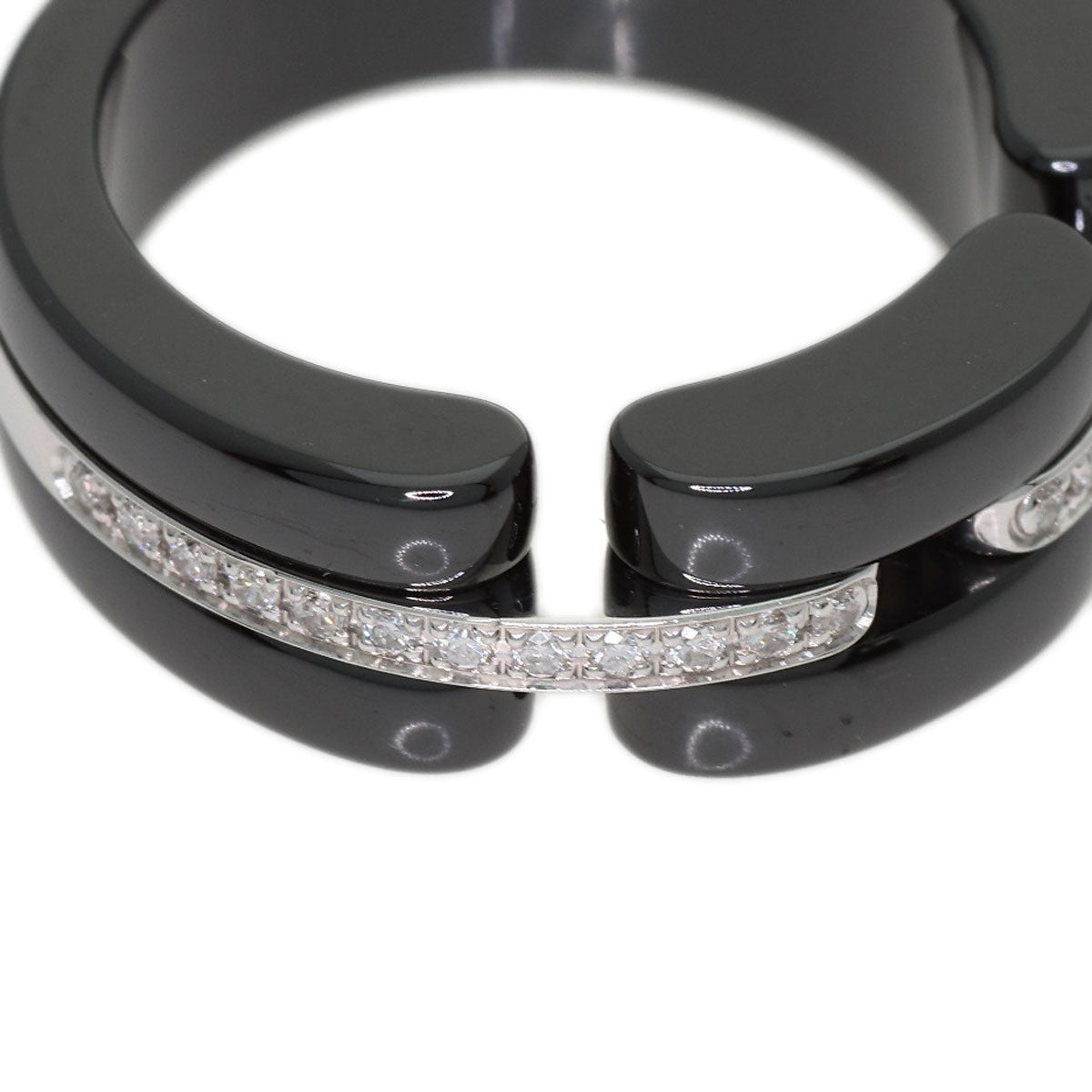 CHANEL Ultra Diamond #48 Ring K18 White Gold CeramicLadies [Used]