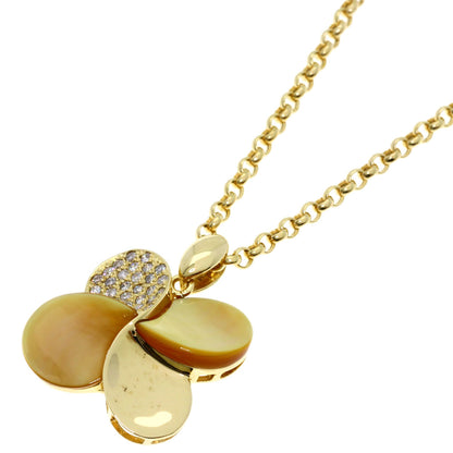 0.33ct Four-leaf clover diamond Necklace K18 Yellow Gold 10.6g　Ladies
