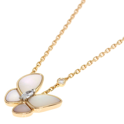 Van Cleef & Arpels De Papillon Diamond White Shell Necklace K18 Pink Gold Ladies [Used]