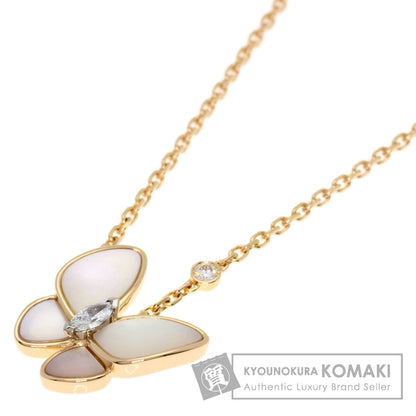 Van Cleef & Arpels De Papillon Diamond White Shell Necklace K18 Pink Gold Ladies [Used]