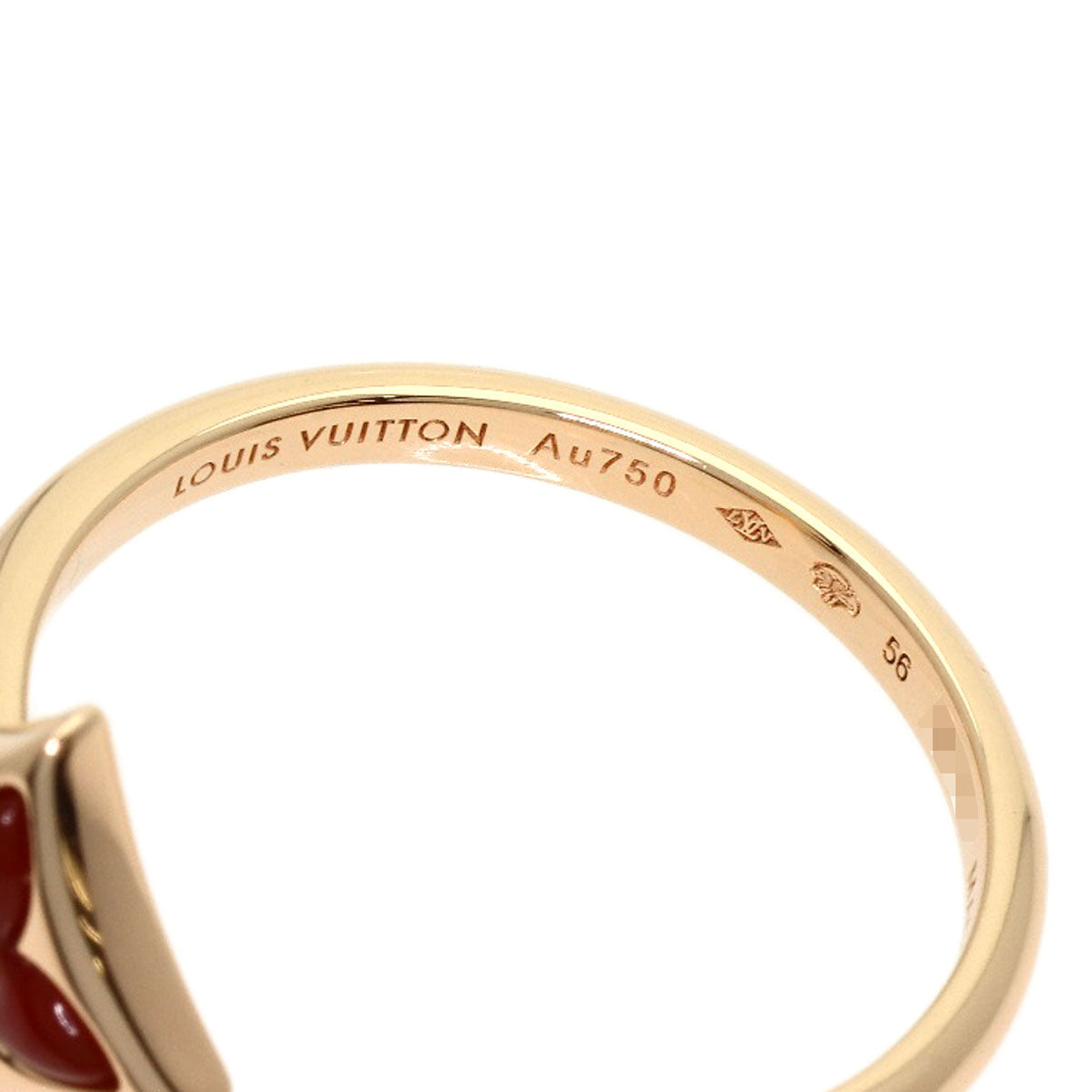 LOUIS VUITTON Star Blossom Mini Carnelian Diamond #56 Ring K18 Pink Gold Ladies [Used]
