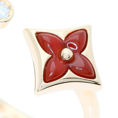 LOUIS VUITTON Star Blossom Mini Carnelian Diamond #56 Ring K18 Pink Gold Ladies [Used]