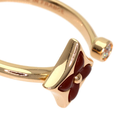 LOUIS VUITTON Star Blossom Mini Carnelian Diamond #56 Ring K18 Pink Gold Ladies [Used]