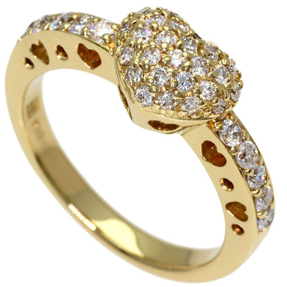 Ponte Vecchio Heart Diamond Ring K18 Yellow Gold Ladies [Used]