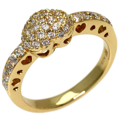 Ponte Vecchio Heart Diamond Ring K18 Yellow Gold Ladies [Used]