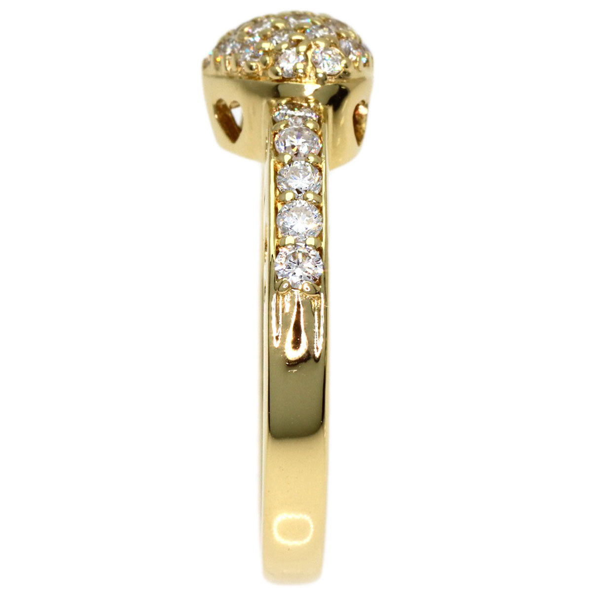 Ponte Vecchio Heart Diamond Ring K18 Yellow Gold Ladies [Used]