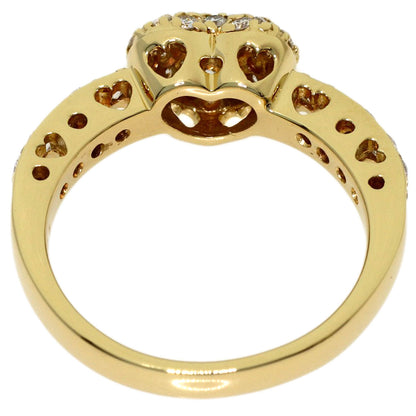 Ponte Vecchio Heart Diamond Ring K18 Yellow Gold Ladies [Used]