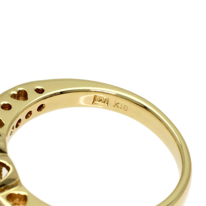 Ponte Vecchio Heart Diamond Ring K18 Yellow Gold Ladies [Used]