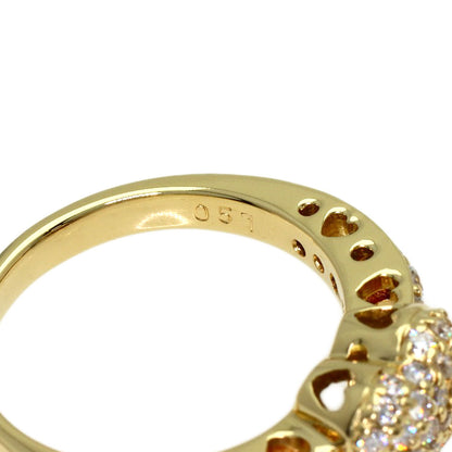 Ponte Vecchio Heart Diamond Ring K18 Yellow Gold Ladies [Used]