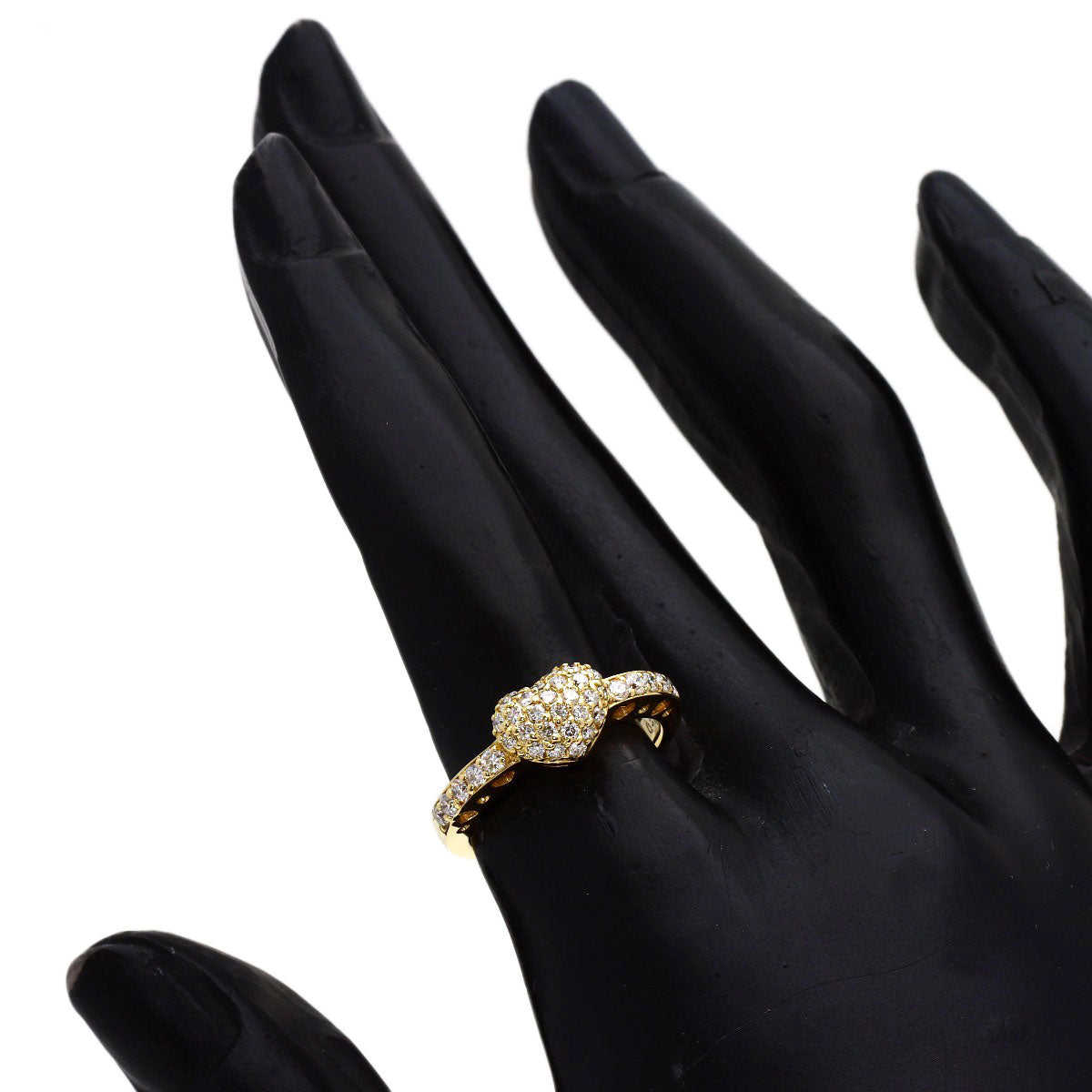 Ponte Vecchio Heart Diamond Ring K18 Yellow Gold Ladies [Used]