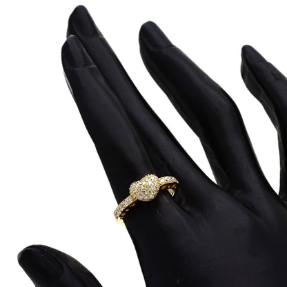 Ponte Vecchio Heart Diamond Ring K18 Yellow Gold Ladies [Used]