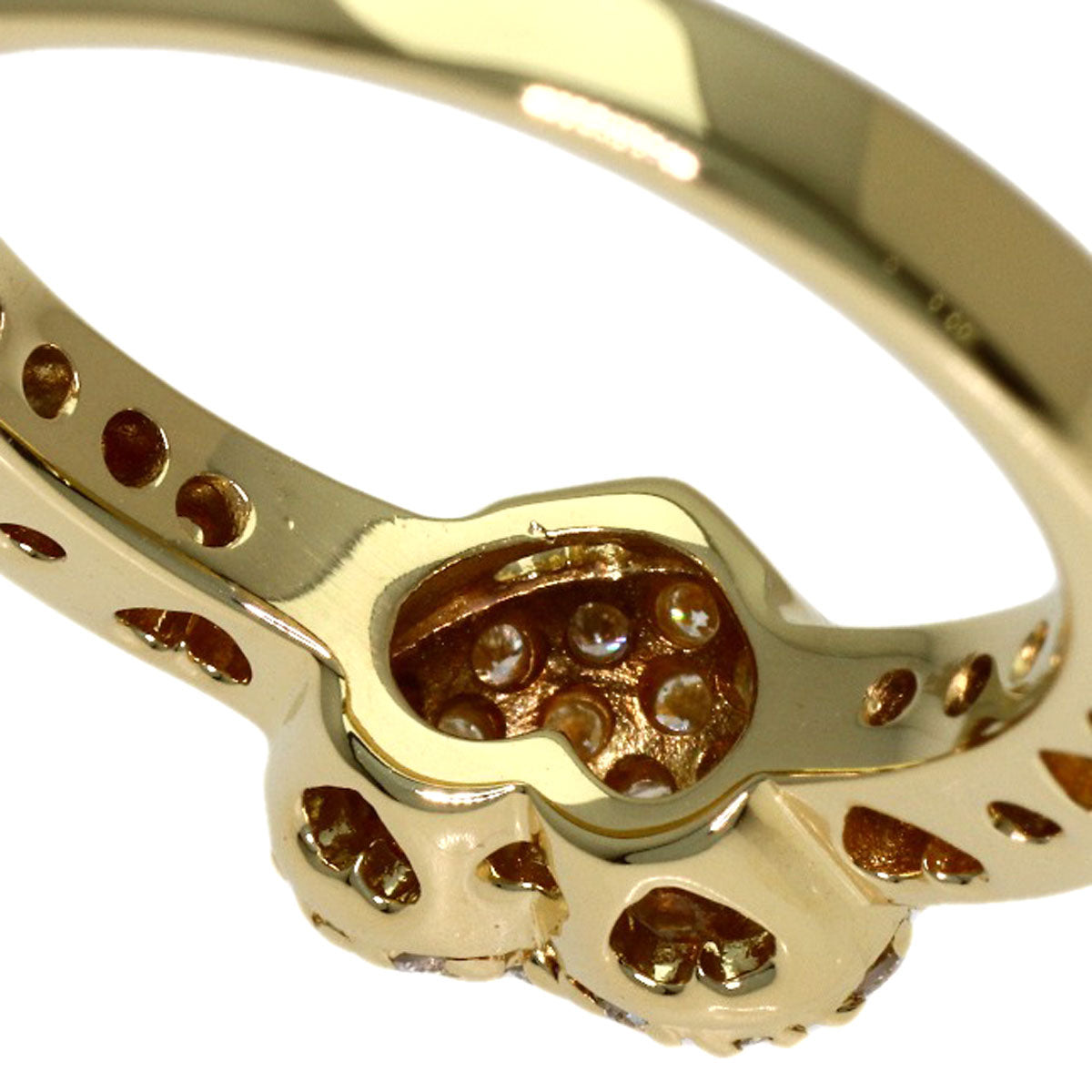 Ponte Vecchio Heart Diamond Ring K18 Yellow Gold Ladies [Used]