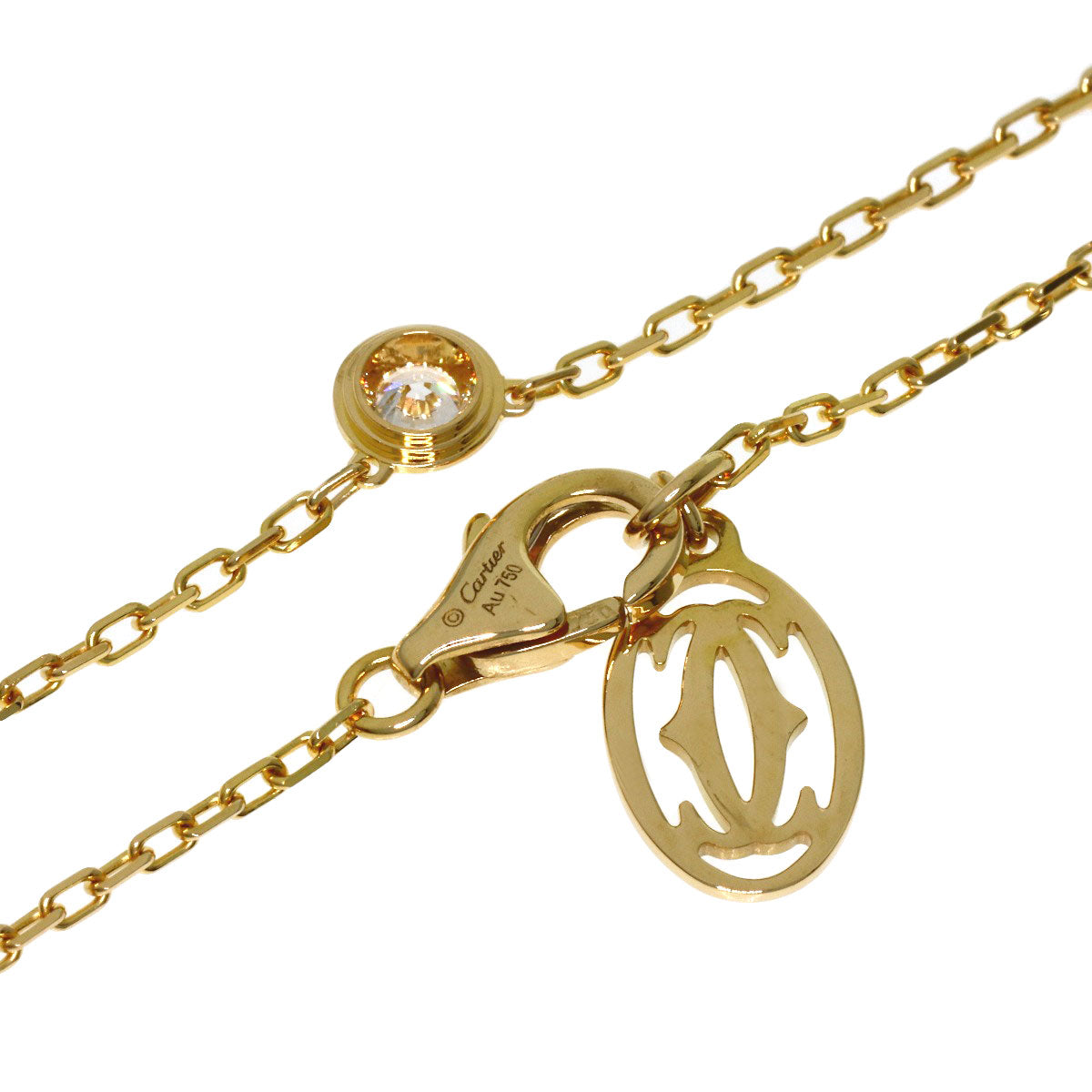 CARTIER Damour Diamant Léger Small Model Diamond Necklace K18 Yellow Gold Ladies [Used]
