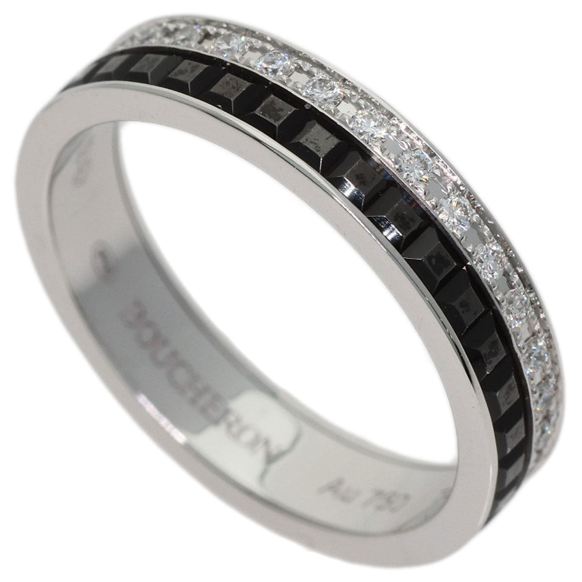 Boucheron Eternity Quatre Black Diamond #48 Ring K18 White Gold Ladies [Used]