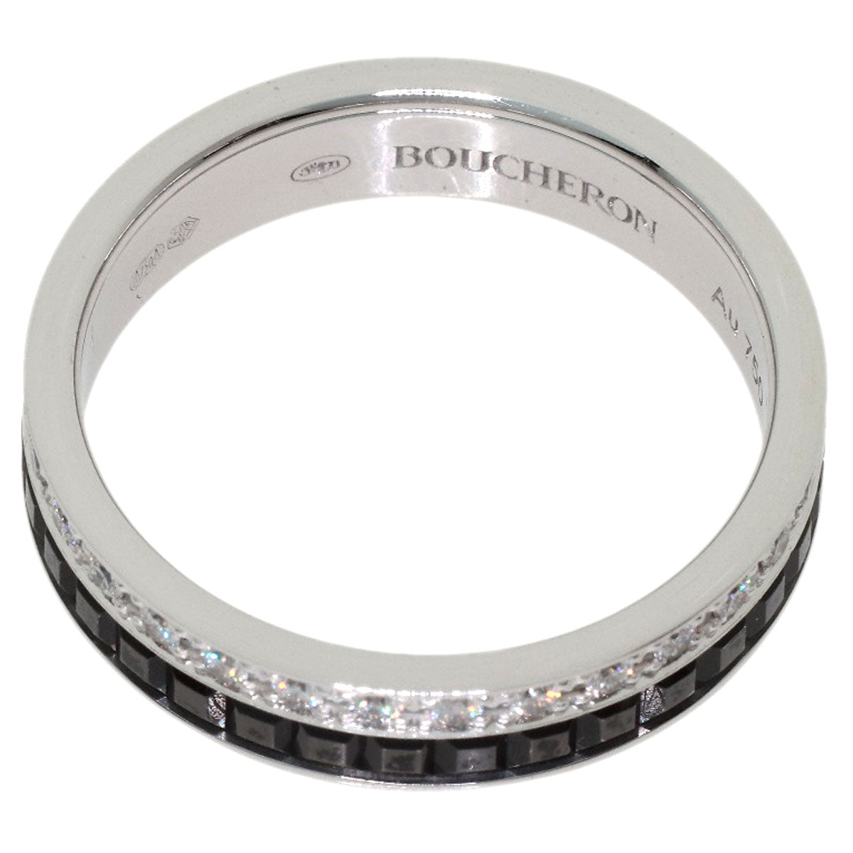 Boucheron Eternity Quatre Black Diamond #48 Ring K18 White Gold Ladies [Used]