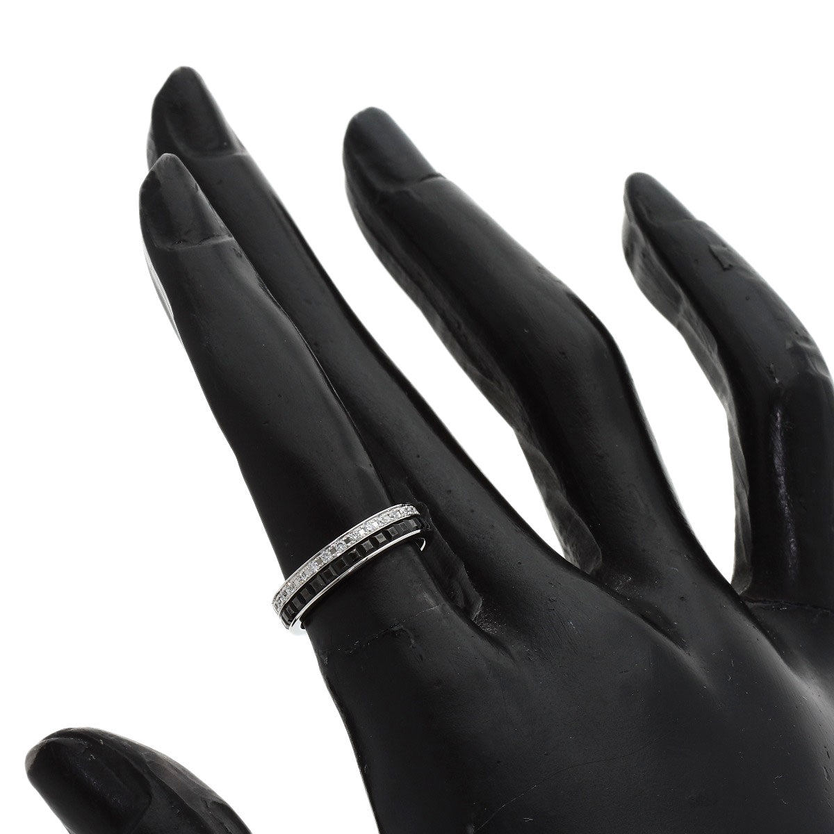 Boucheron Eternity Quatre Black Diamond #48 Ring K18 White Gold Ladies [Used]