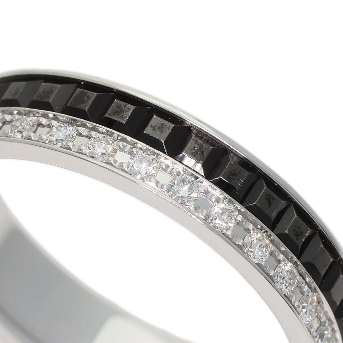 Boucheron Eternity Quatre Black Diamond #48 Ring K18 White Gold Ladies [Used]