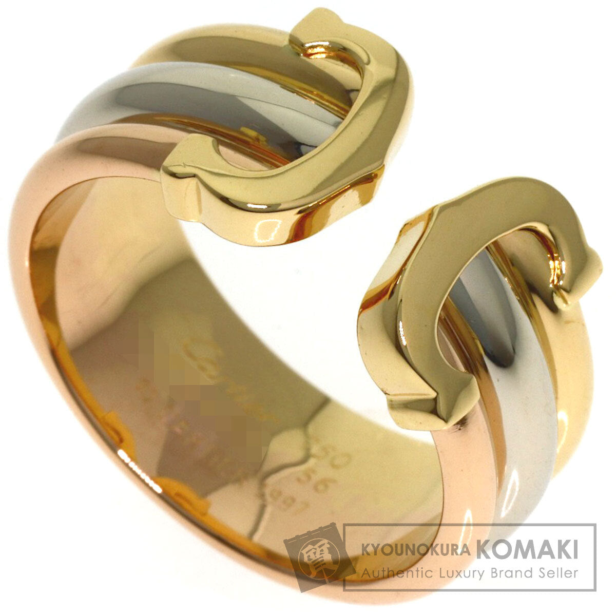 CARTIER 2C LM #56 Ring K18 Yellow Gold K18 White GoldLadies [Used]