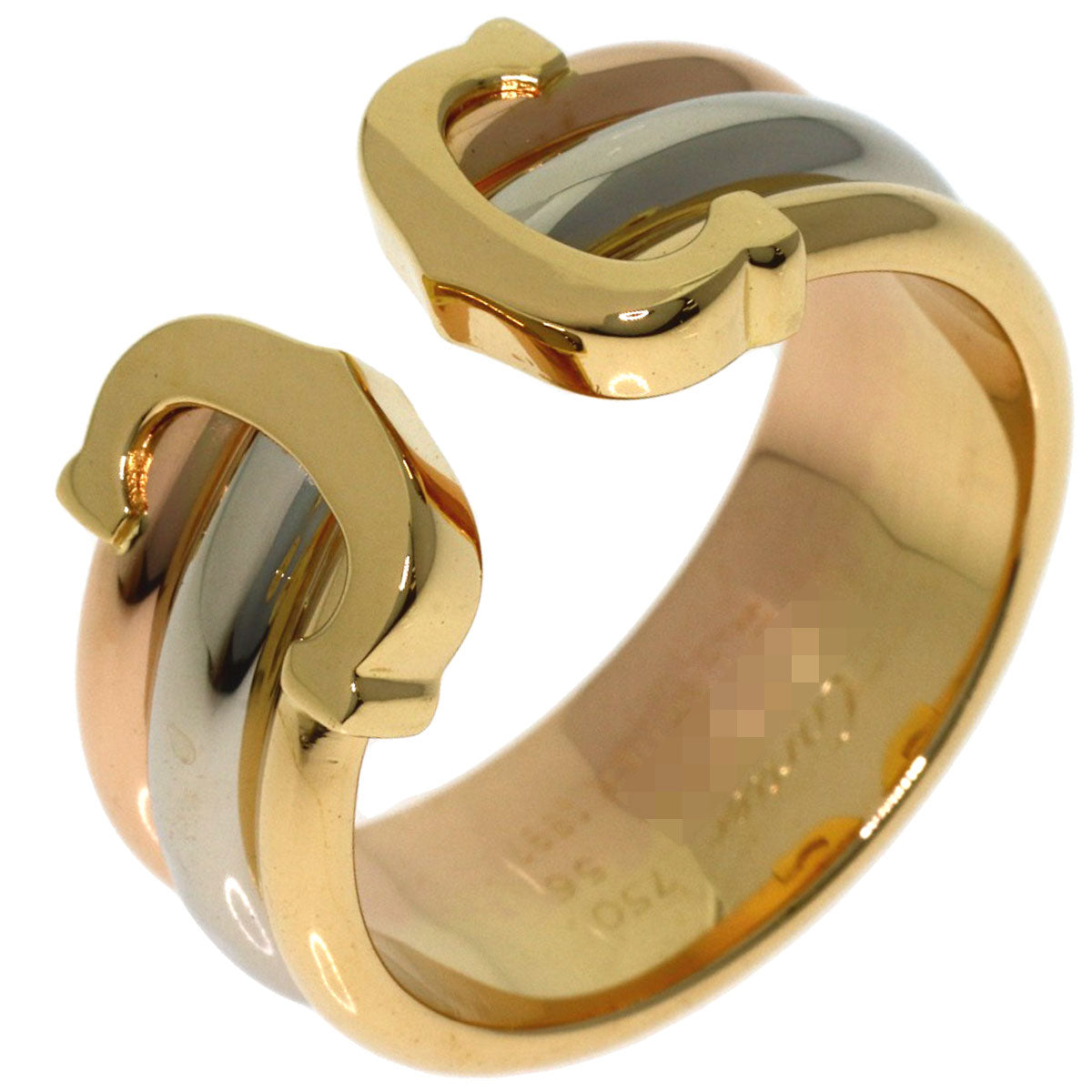 CARTIER 2C LM #56 Ring K18 Yellow Gold K18 White GoldLadies [Used]