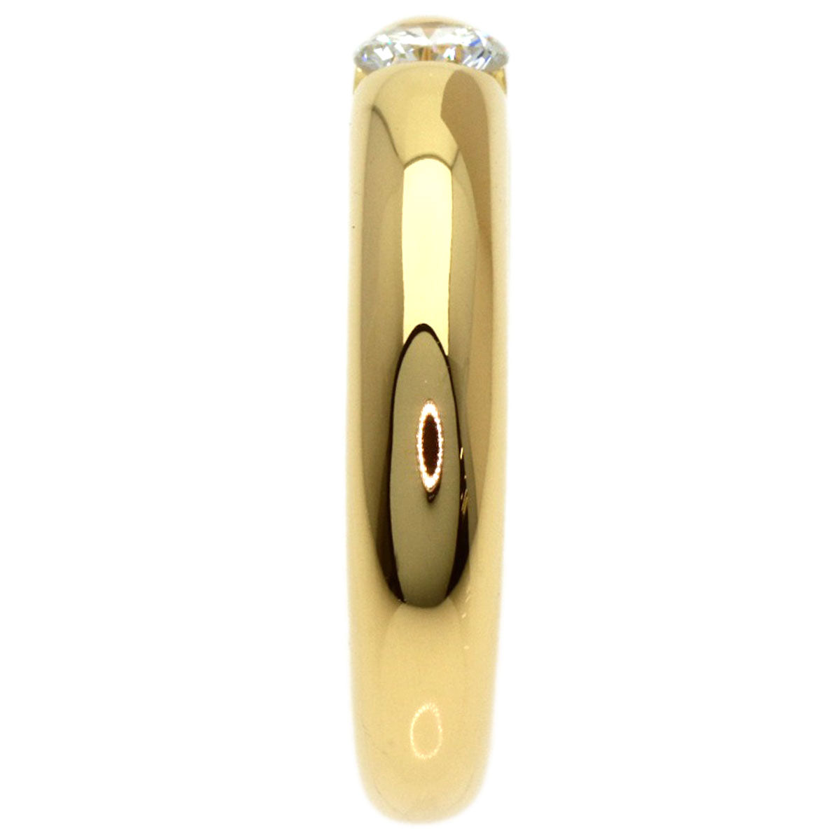 CARTIER Ellipse 1P Diamond #47 Ring K18 Yellow Gold Ladies [Used]
