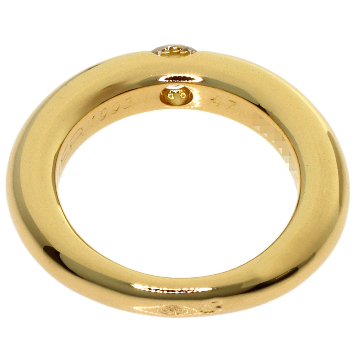 CARTIER Ellipse 1P Diamond #47 Ring K18 Yellow Gold Ladies [Used]