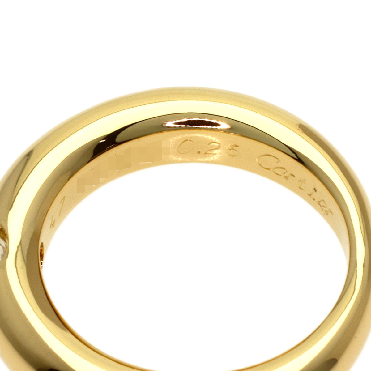 CARTIER Ellipse 1P Diamond #47 Ring K18 Yellow Gold Ladies [Used]