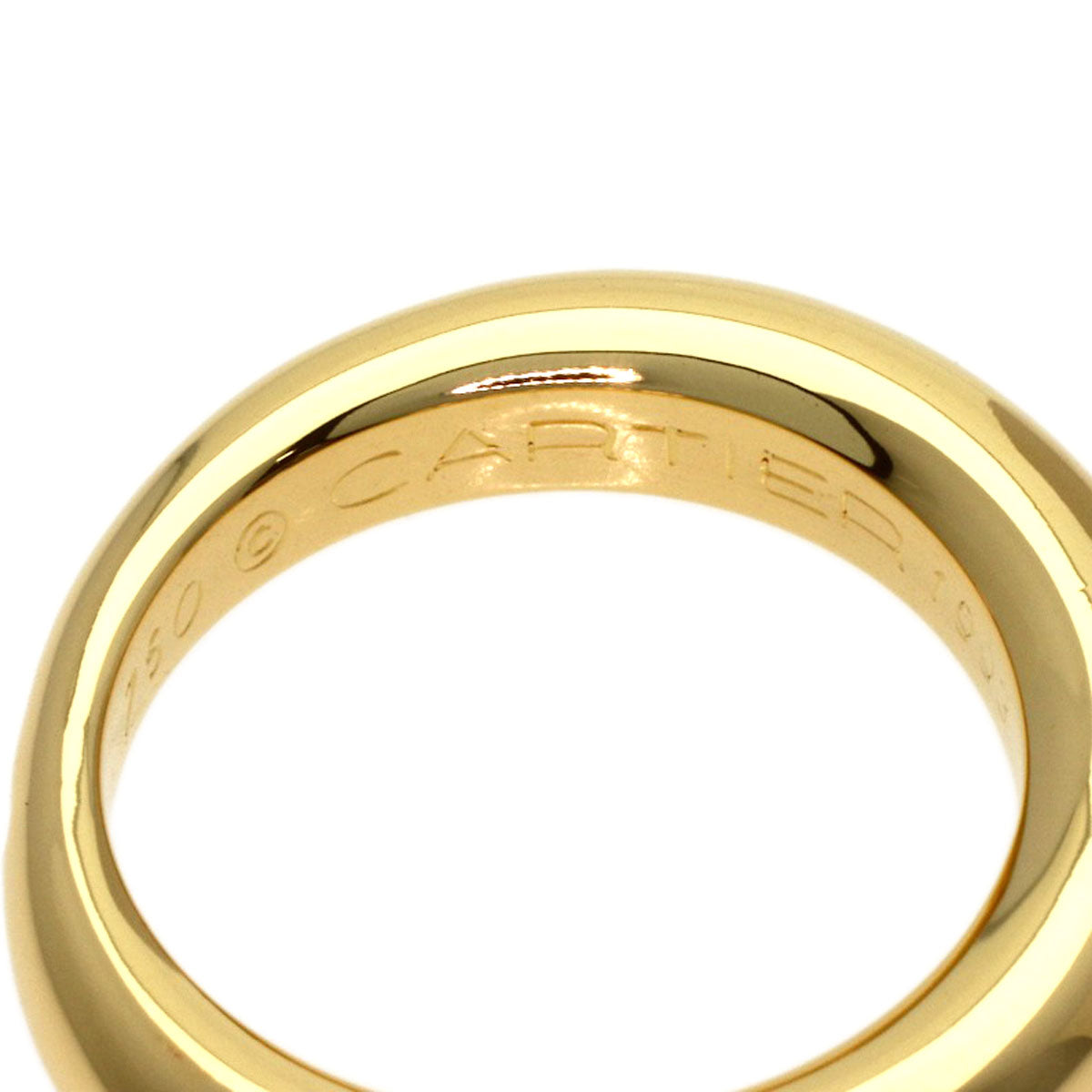 CARTIER Ellipse 1P Diamond #47 Ring K18 Yellow Gold Ladies [Used]