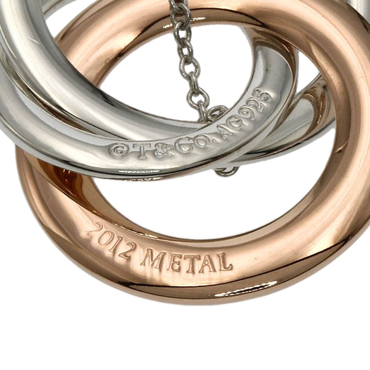 TIFFANY&Co. Interlocking Necklace Silver rubed metalLadies [Used]