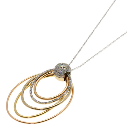 FOREVERMARK Millmore Big Circle Diamond Necklace K18 White Gold Ladies [Used]