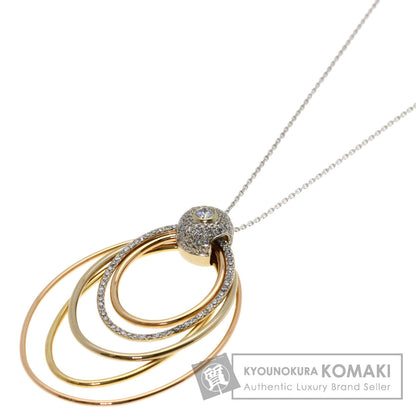 FOREVERMARK Millmore Big Circle Diamond Necklace K18 White Gold Ladies [Used]