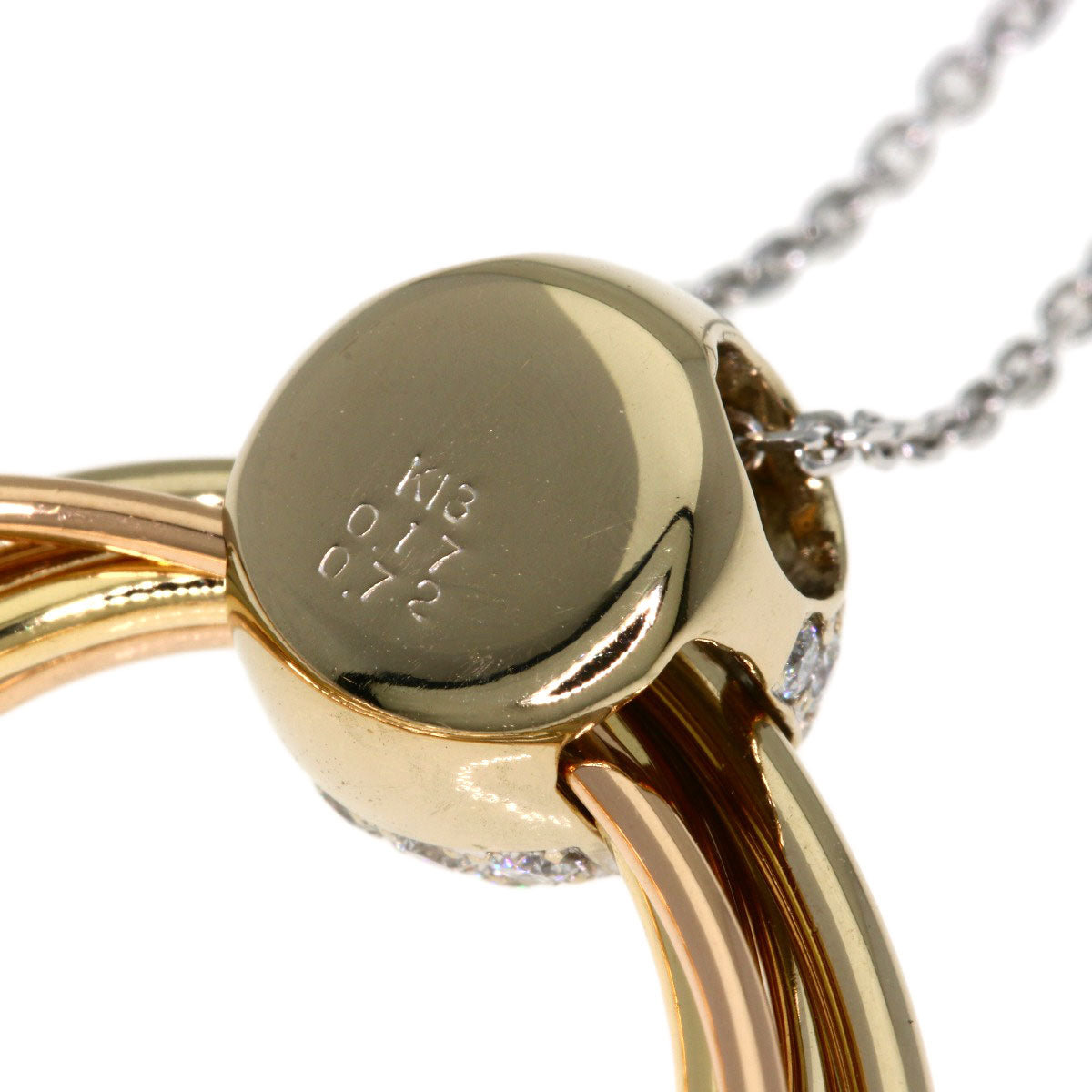 FOREVERMARK Millmore Big Circle Diamond Necklace K18 White Gold Ladies [Used]