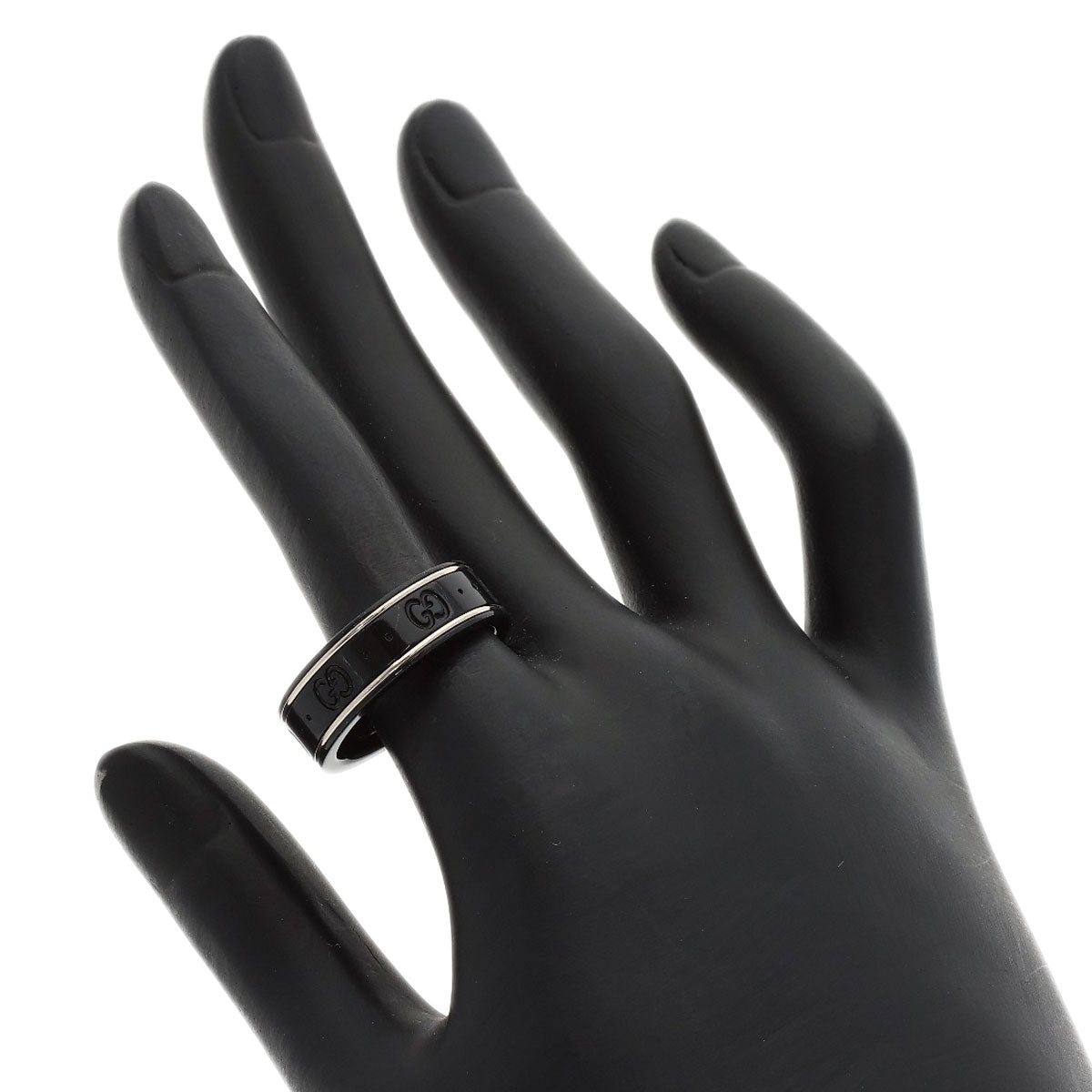 GUCCI Icon Corundum #19 Ring K18 White Gold Ladies [Used]