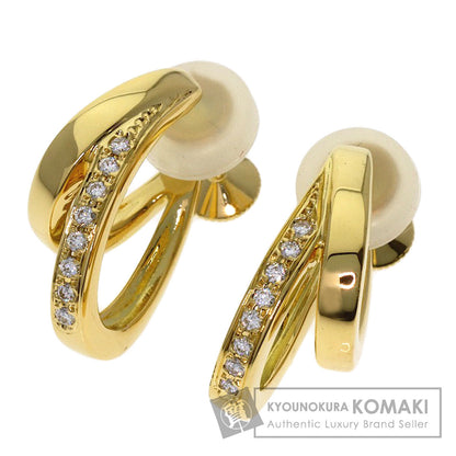 MIKIMOTO Diamond Earring K18 Yellow Gold Ladies [Used]