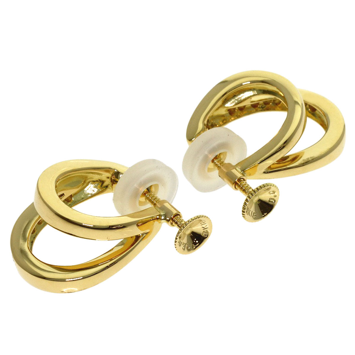 MIKIMOTO Diamond Earring K18 Yellow Gold Ladies [Used]