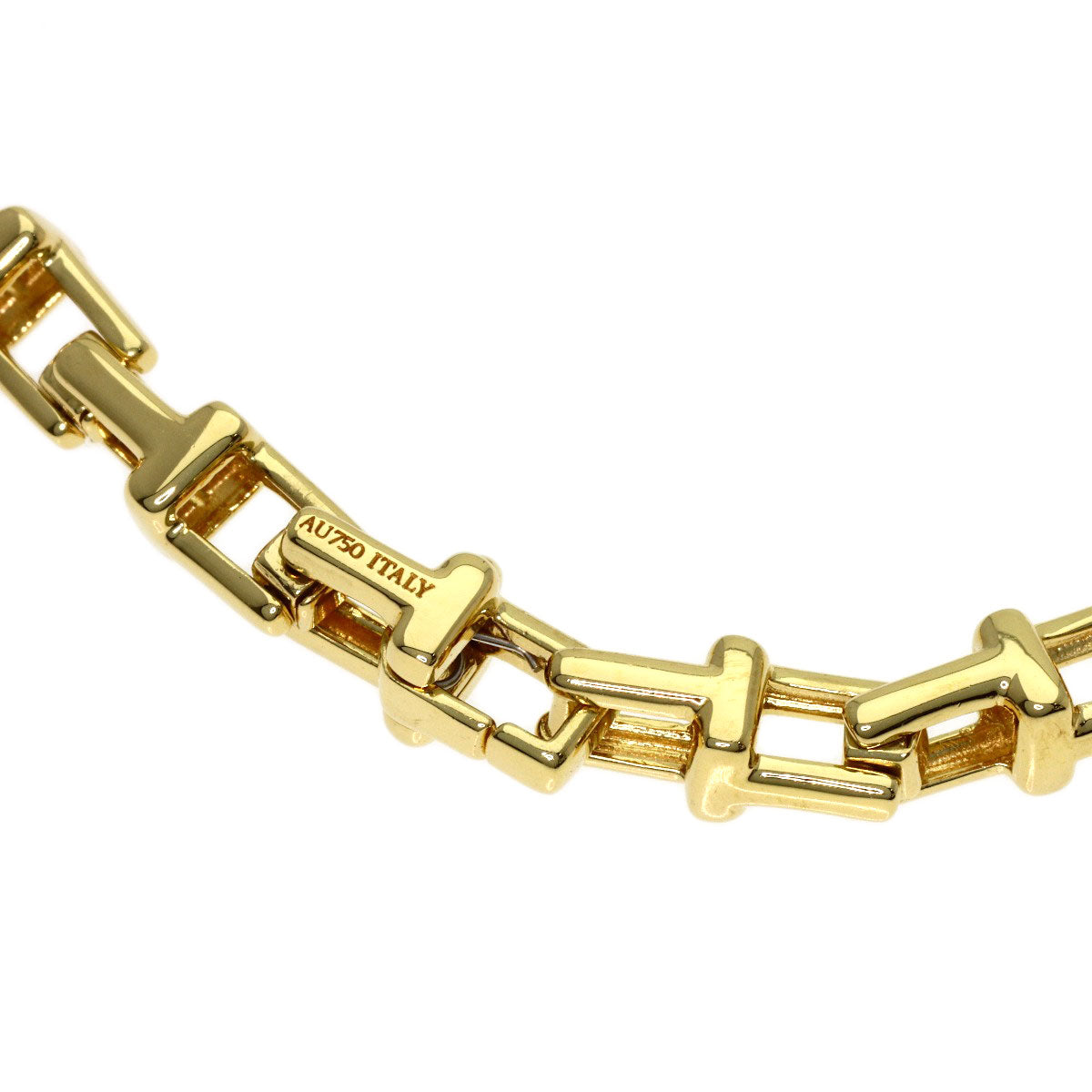 TIFFANY&Co. T Narrow Chain Necklace K18 Yellow Gold Ladies [Used]