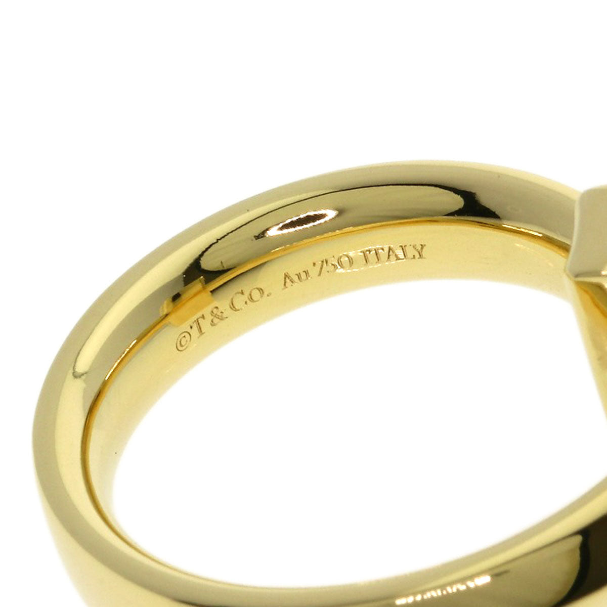 TIFFANY&Co. T one wide Ring K18 Yellow Gold Ladies [Used]