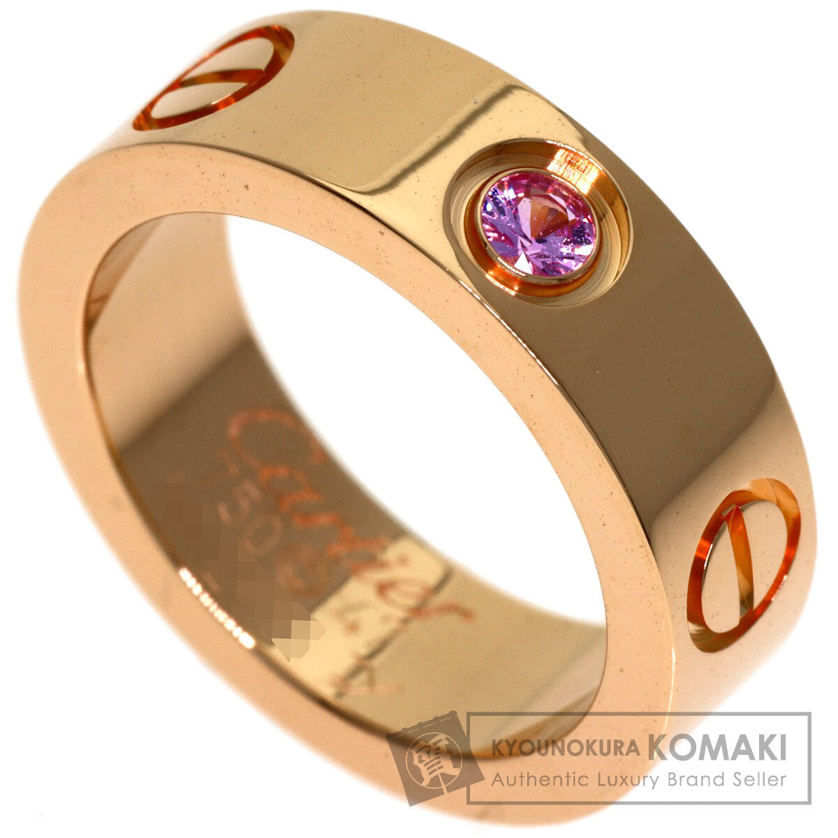 CARTIER Love Ring Pink Sapphire #47 Ring K18 Pink Gold Ladies [Used]