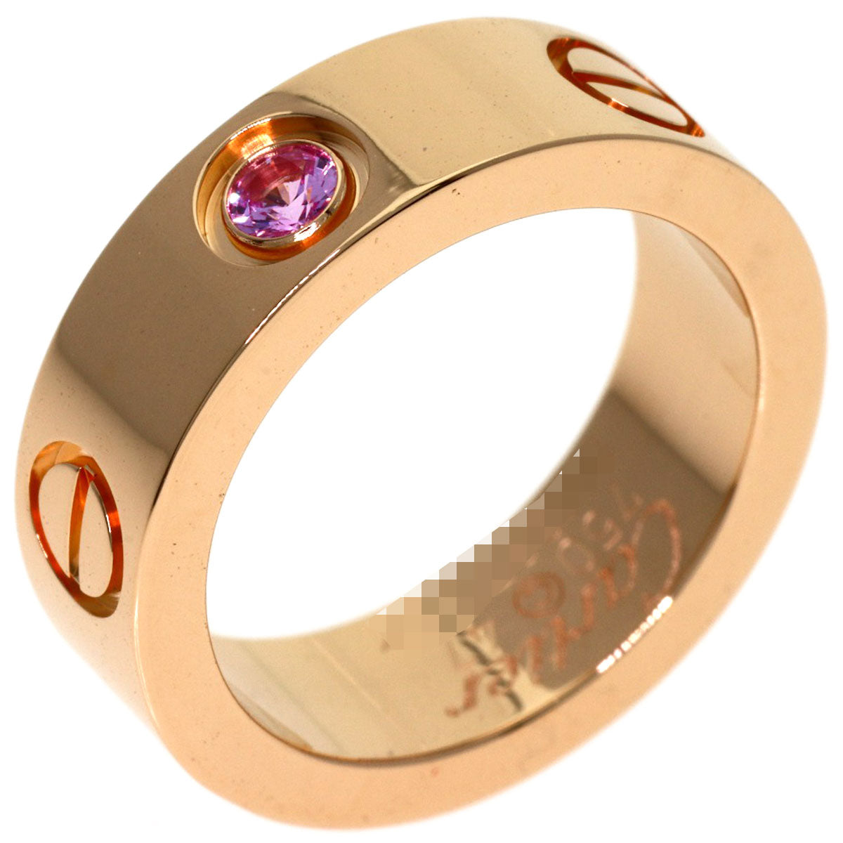 CARTIER Love Ring Pink Sapphire #47 Ring K18 Pink Gold Ladies [Used]