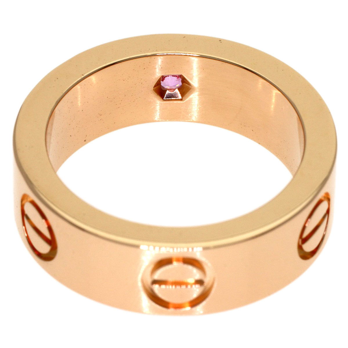 CARTIER Love Ring Pink Sapphire #47 Ring K18 Pink Gold Ladies [Used]