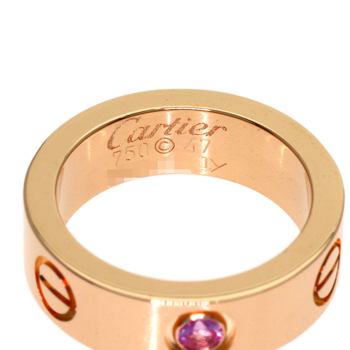 CARTIER Love Ring Pink Sapphire #47 Ring K18 Pink Gold Ladies [Used]