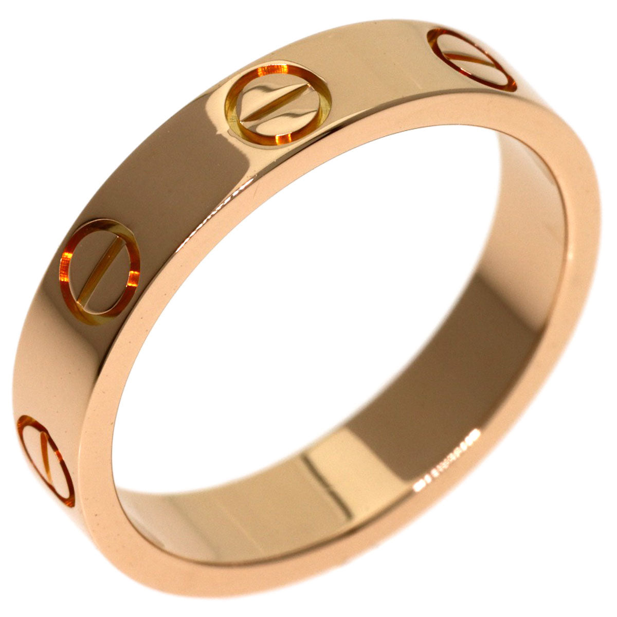 CARTIER mini love ring #47 Ring K18 Pink Gold Ladies [Used]